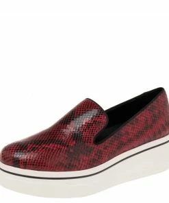 Deals ⭐ Stella McCartney Red/Black Faux Snakeskin Platform 👟 Sneakers Size 41 For 👩 Women 👏