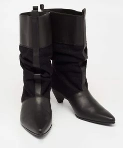 Wholesale 😍 Stella McCartney Black Faux Leather And Canvas Ankle 🥾 Boots Size 36 For 👩 Women 👏 -Stella McCartney Shop luxury women stella mccartney new shoes p634172 006