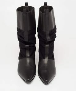 Wholesale 😍 Stella McCartney Black Faux Leather And Canvas Ankle 🥾 Boots Size 36 For 👩 Women 👏 -Stella McCartney Shop luxury women stella mccartney new shoes p634172 007