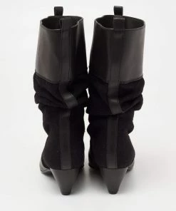 Wholesale 😍 Stella McCartney Black Faux Leather And Canvas Ankle 🥾 Boots Size 36 For 👩 Women 👏 -Stella McCartney Shop luxury women stella mccartney new shoes p634172 008