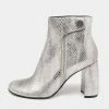 Flash Sale 🌟 Stella McCartney Metallic Silver Python Embossed Faux Leather Ankle 🥾 Boots Size 40 For 👩 Women 🥰 -Stella McCartney Shop luxury women stella mccartney new shoes p634339 003
