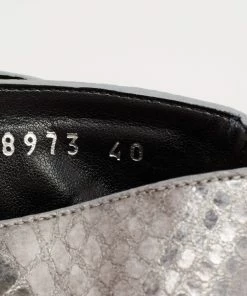 Flash Sale 🌟 Stella McCartney Metallic Silver Python Embossed Faux Leather Ankle 🥾 Boots Size 40 For 👩 Women 🥰 -Stella McCartney Shop luxury women stella mccartney new shoes p634339 009