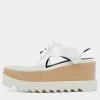 Cheapest 🧨 Stella McCartney White Faux Leather Elyse Cutout Platform Derby Size 38 For 👩 Women 😍 -Stella McCartney Shop luxury women stella mccartney new shoes p647957 003