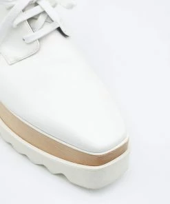 Cheapest 🧨 Stella McCartney White Faux Leather Elyse Cutout Platform Derby Size 38 For 👩 Women 😍 -Stella McCartney Shop luxury women stella mccartney new shoes p647957 008
