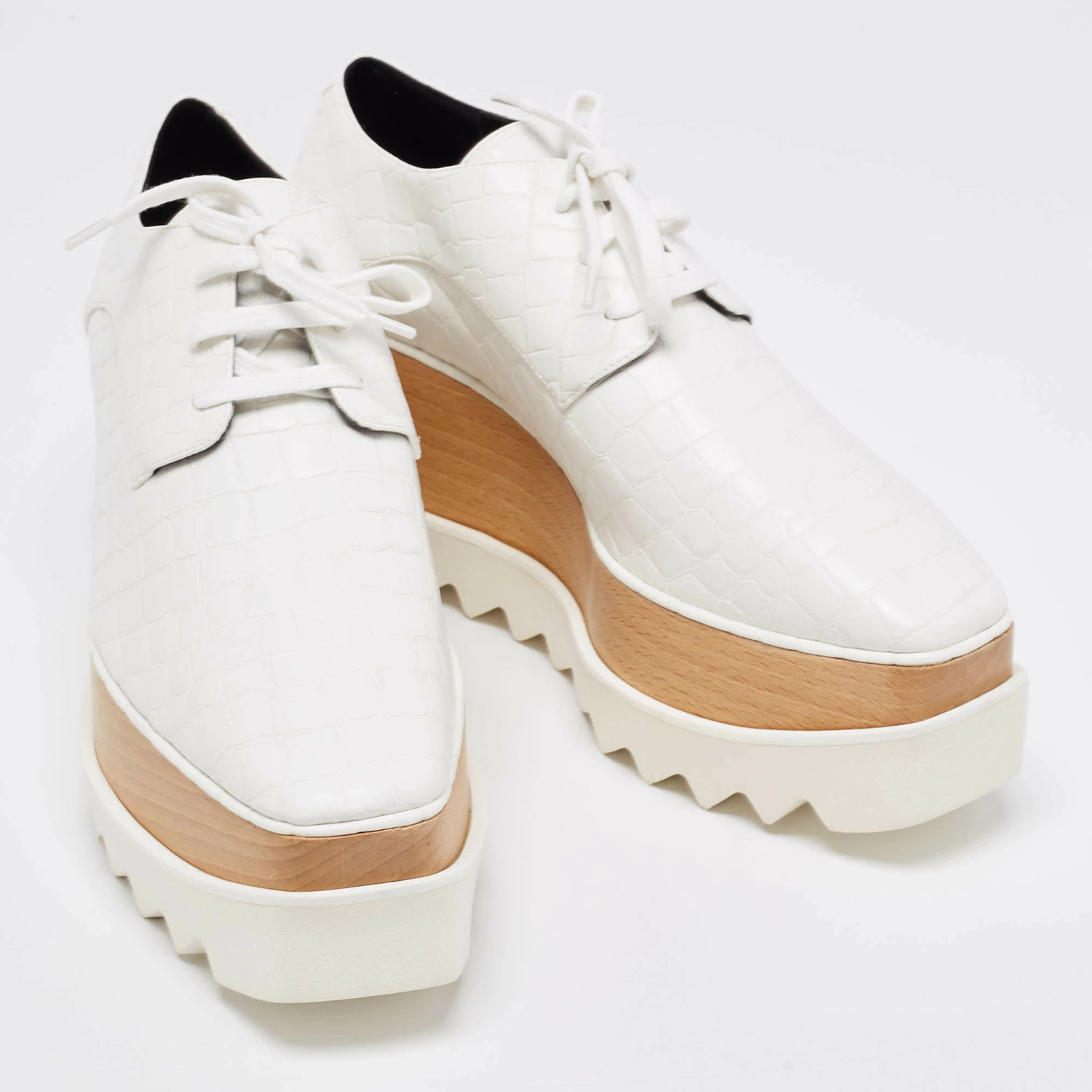 Cheap โ Stella McCartney White Croc Embossed Faux Leather Elyse Platform ๐ Sneakers Size 40 For ๐ฉ Women โ 6 Cheap โ Stella McCartney White Croc Embossed Faux Leather Elyse Platform ๐ Sneakers Size 40 For ๐ฉ Women โ - Image 4