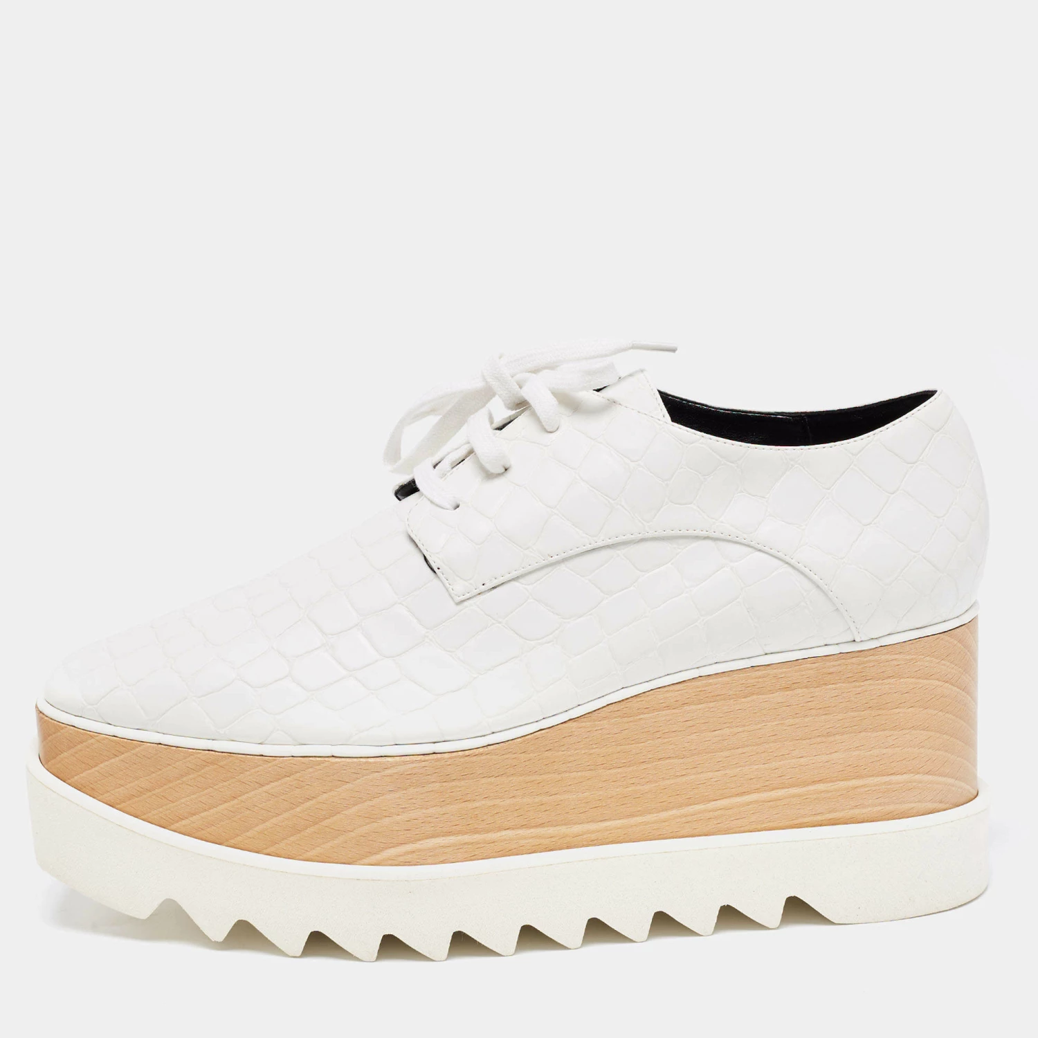 Cheap โ Stella McCartney White Croc Embossed Faux Leather Elyse Platform ๐ Sneakers Size 40 For ๐ฉ Women โ 3 Cheap โ Stella McCartney White Croc Embossed Faux Leather Elyse Platform ๐ Sneakers Size 40 For ๐ฉ Women โ