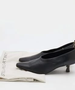 Best Pirce 👏 Stella McCartney Black Faux Leather Mid Heel Chain Ankle Strap Pumps Size 36.5 For 👩 Women ❤️ -Stella McCartney Shop luxury women stella mccartney new shoes p685928 001