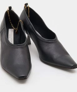 Best Pirce 👏 Stella McCartney Black Faux Leather Mid Heel Chain Ankle Strap Pumps Size 36.5 For 👩 Women ❤️ -Stella McCartney Shop luxury women stella mccartney new shoes p685928 005