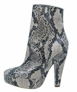 Budget ⌛ Stella McCartney Snake Effect Faux Leather Ankle 🥾 Boots Size 37 For 👩 Women 😍 -Stella McCartney Shop luxury women stella mccartney new shoes p8164 002