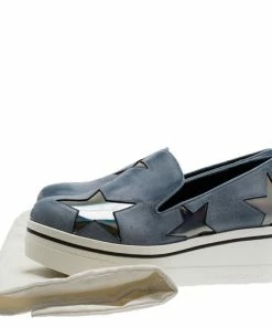 Best deal ✔️ Stella McCartney Grey Leather Binx Star Slip-On Platform 👟 Sneakers Size 36 For 👩 Women 🛒 -Stella McCartney Shop luxury women stella mccartney new shoes p88986 008