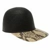 Cheap 👍 Stella McCartney Black Straw And Faux Python ⚾ Baseball Cap Size 57 For 👩 Women 🌟 -Stella McCartney Shop luxury women stella mccartney new travel p81357 0001