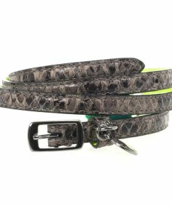 Outlet ⌛ Stella McCartney Neon Green Python Print Skinny Belt 70 CM For 👩 Women 😍