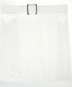 Coupon 🎉 Stella McCartney Wide White Faux Leather And Fringe Belt Size 75 CM For 👩 Women 🔥