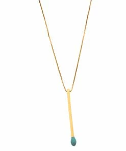 Budget 😍 Stella McCartney Matchstick Enamel Gold Tone Pendant Necklace For 👩 Women 👍