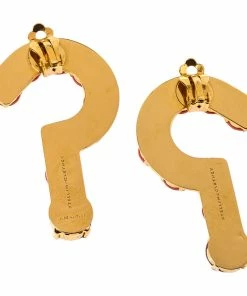 Hot Sale ⭐ Stella McCartney Resin Question Mark Gold Tone Pendant Necklace And Earrings Set For 👩 Women 😀 -Stella McCartney Shop luxury women stella mccartney used accessories p352264 005