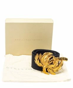 Promo 👏 Stella McCartney Black Canvas Palm Tree Buckle Belt 80 CM For 👩 Women 🤩 -Stella McCartney Shop luxury women stella mccartney used accessories p390672 002