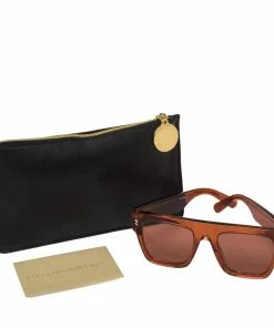Buy 😍 Stella McCartney Orange SC0119SI Square 👓 Sunglasses For 👩 Women ✨ -Stella McCartney Shop luxury women stella mccartney used accessories p441004 001