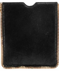 Budget 🤩 Stella McCartney Black Faux Leather Falabella IPad Case For 👩 Women 🥰