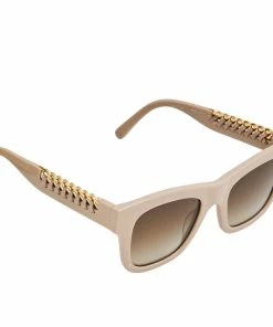 Hot Sale 🧨 Stella McCartney Powder Pink/ Brown Gradient SC0011S Square 👓 Sunglasses For 👩 Women ⌛