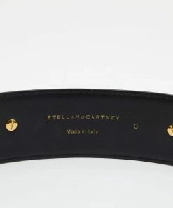 Best Pirce 😉 Stella McCartney Black Faux Leather Gold Tone Metal Plate Waist Belt S For 👩 Women ❤️ -Stella McCartney Shop luxury women stella mccartney used accessories p656797 005