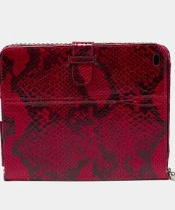 Top 10 ⌛ Stella McCartney Red Faux Python Leather Falabella IPad 2 Case Holder For 👩 Women 🌟