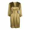 Deals 🔥 Stella McCartney Dull Gold Satin Pleated Long Sleeve 👗 Dress S For 👩 Women 😍 -Stella McCartney Shop luxury women stella mccartney used clothes p102090 0001
