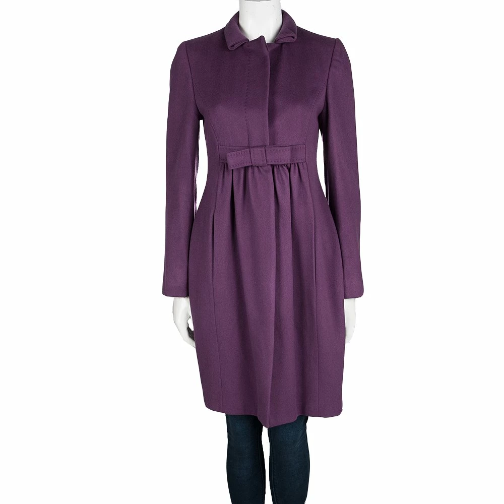 Wholesale 🛒 Stella McCartney Purple Wool Cashmere Bow Detail 👗 Dress 🧥 Coat M For 👩 Women 🔥 4 Wholesale 🛒 Stella McCartney Purple Wool Cashmere Bow Detail 👗 Dress 🧥 Coat M For 👩 Women 🔥 - Image 2