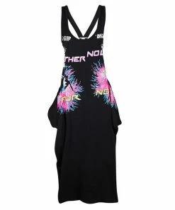 Discount ✔️ Stella McCartney Black Printed Cotton Jersey Olwen Cutout Sleeveless 👗 Dress M For 👩 Women 🔔