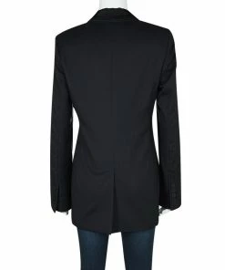 Hot Sale 🥰 Stella McCartney Navy Blue Wool Contrast Lapel Detail Blazer L For 👩 Women 🌟 -Stella McCartney Shop luxury women stella mccartney used clothes p106534 003