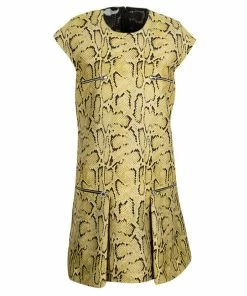 Cheapest 🛒 Stella McCartney Beige Metallic Snakeskin Jacquard 👗 Dress M For 👩 Women 🎉