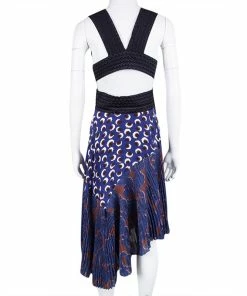 Top 10 ✨ Stella McCartney Printed Silk Plisse Bottom Asymmetric Backless 👗 Dress S For 👩 Women 🛒 -Stella McCartney Shop luxury women stella mccartney used clothes p109739 003