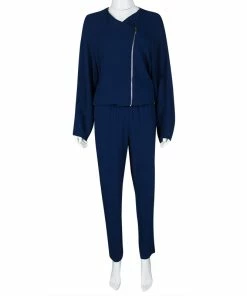 Brand new 🧨 Stella McCartney FW'14 Navy Blue Zip Detail Brooke Jumpsuit S For 👩 Women 🔔 -Stella McCartney Shop luxury women stella mccartney used clothes p112692 002