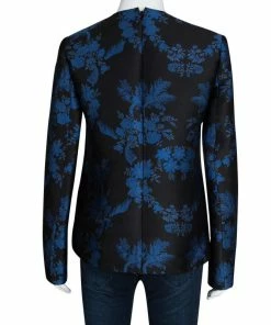 Buy 🔥 Stella McCartney FW'16 Black And Blue Floral Jacquard Long Sleeve Top M For 👩 Women 👏 -Stella McCartney Shop luxury women stella mccartney used clothes p113520 0003