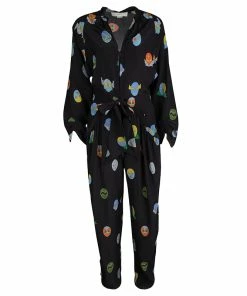 Wholesale 🎁 Stella McCartney Black Monia Superhero Print Jumpsuit S For 👩 Women ❤️