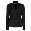 Flash Sale ⭐ Stella McCartney Black Wool Textured Lapel Collarless Blazer M For 👩 Women 😉 -Stella McCartney Shop luxury women stella mccartney used clothes p125019 0001