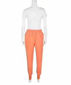 Outlet 🤩 Stella McCartney Orange Julia Stretch Cady Jogger Pants S For 👩 Women 💯 -Stella McCartney Shop luxury women stella mccartney used clothes p129398 003