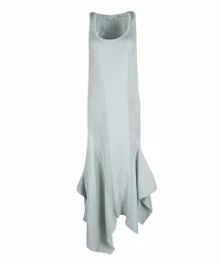 Outlet 😀 Stella McCartney Grey Ribbed Asymmetric Tank 👗 Dress M For 👩 Women ✨