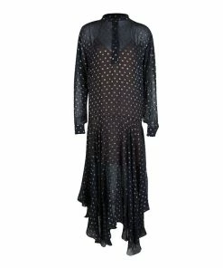 Best reviews of 😉 Stella McCartney Navy Blue Lurex Clip Dot Chiffon Maxi 👗 Dress M For 👩 Women 🔥