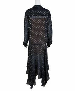 Best reviews of 😉 Stella McCartney Navy Blue Lurex Clip Dot Chiffon Maxi 👗 Dress M For 👩 Women 🔥 -Stella McCartney Shop luxury women stella mccartney used clothes p131384 003