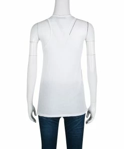 Flash Sale 😍 Stella McCartney Stella McCarteney White Floral Printed Jersey Racer Back Tank Top S For 👩 Women 👏 -Stella McCartney Shop luxury women stella mccartney used clothes p134923 003