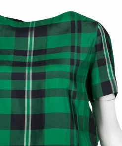 Top 10 😍 Stella McCartney Green Aurore Gingham Checked Boat Neck Romper S For 👩 Women 🤩 -Stella McCartney Shop luxury women stella mccartney used clothes p135464 0004