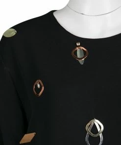Discount 🔥 Stella McCartney Black Metal And Crystal Embellished Long Sleeve Viac Tunic L For 👩 Women ❤️ -Stella McCartney Shop luxury women stella mccartney used clothes p135605 005
