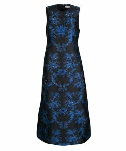 Hot Sale ✔️ Stella McCartney Black And Blue Embellished Floral Jacquard Angelica Gown M For 👩 Women ⭐