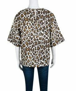 Best reviews of ✔️ Stella McCartney Cream Animal Print Linen Short Sleeve Oversized Blouse M For 👩 Women ⭐ -Stella McCartney Shop luxury women stella mccartney used clothes p139303 0003