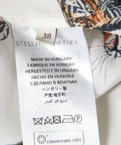 Best reviews of ✨ Stella McCartney Off White Tiger Face Print Silk Blouse S For 👩 Women 👏 -Stella McCartney Shop luxury women stella mccartney used clothes p148698 006