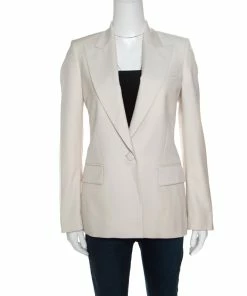 Promo 💯 Stella McCartney Beige Wool Tailored Blazer S For 👩 Women 🛒