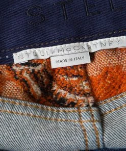 Best reviews of ⭐ Stella McCartney Indigo Denim Floral Jacquard Trim Studded Mini 👗 Skirt S For 👩 Women 🔔 -Stella McCartney Shop luxury women stella mccartney used clothes p154204 0005