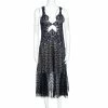 Promo 😍 Stella McCartney Navy Blue Floral Lace Semi Sheer Sleeveless Midi 👗 Dress S For 👩 Women ✔️