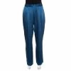 Brand new 🤩 Stella McCartney Teal Cecily Satin Wide Leg Trousers S For 👩 Women ⌛