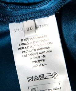 Brand new 🤩 Stella McCartney Teal Cecily Satin Wide Leg Trousers S For 👩 Women ⌛ -Stella McCartney Shop luxury women stella mccartney used clothes p158536 0006